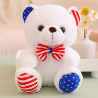 Ours en peluche bleu personnalisé avec drapeau américain, jouet en peluche personnalisé, cadeau patriotique américain, certifié CE CPC ASTM, poupée douce