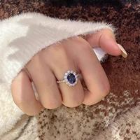 Bague ouverte pour femme en cuivre bleu œuf de pigeon brillant, réglable, délicate et tendance, très vendue