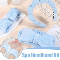Bandeau de Spa en Mousse Douce Couleur Unie de Luxe pour Femme, Idéal pour le Nettoyage du Visage et le Maquillage – Vente en Gros, Meilleures Ventes