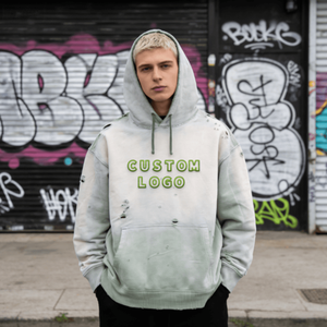 Sweat-shirt à capuche surdimensionné en molleton 100 % coton respirant pour homme, personnalisé et lavé, vente en gros - Product Image 2