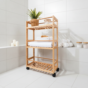 대나무 다기능 트롤리 주방 욕실 거실 - Product Image 1