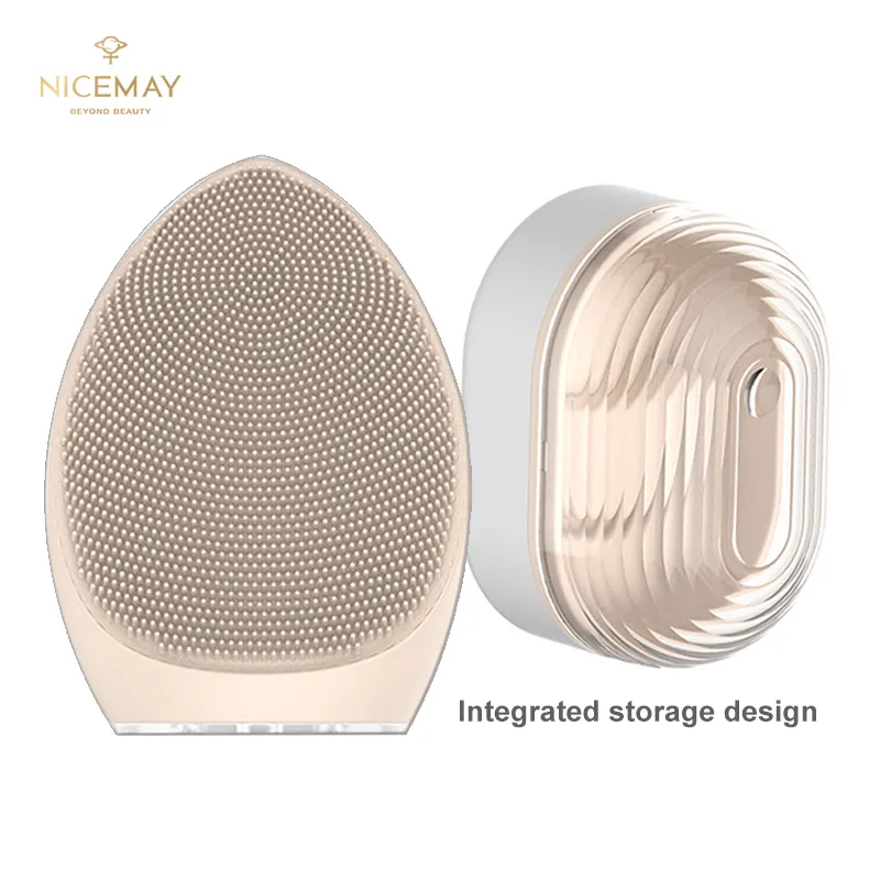 Nicemay Mini Electric Facial Cleansing Brush Silicone Sonic Cleaner Deep Pore Cleaning Skin Massager Face Cleansing Brush Device