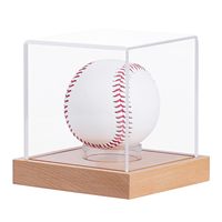 Boîte de présentation carrée en acrylique pour balle de baseball, boîte de présentation anti-poussière en plexiglas transparent pour une seule balle