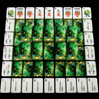 Tuiles de Mahjong Américaines de Luxe Modernes Personnalisées, Finition Inspirée Sunday Blue, 160 Pièces, Ensemble de Tuiles Acryliques Pliables à 2 Couches, Casino