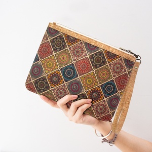 For Boshiho Women's Vegan Cork Leather Wrist Wallet RFID Feature Short Cosmetic Purse Bag Natural Vegan Leather <b>Wristlet</b> for Lad - Product Image 5