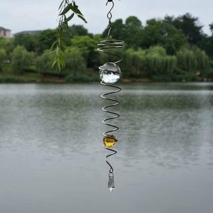 Bola giratoria colgante de Metal para decoración de jardín, giratoria de viento, estabilizador giratorio de cristal de 12" - Product Image 6