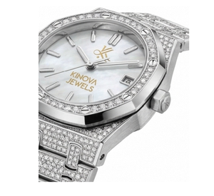 Luxury Moissanite Diamond Simple Stainless Steel Watch with Push Button Hidden Clasp Premium Fashion Wrist Watch - Product Image 2