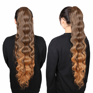 Échantillon gratuit livraison directe dessiner chaîne <span class=keywords><strong>queue</strong></span> <span class=keywords><strong>de</strong></span> poney corps vague cordon synthétique enfant faux cheveux Extension queues <span class=keywords><strong>de</strong></span> <span class=keywords><strong>cheval</strong></span> pour les femmes noires - Product Image 1