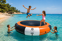 Trampoline aquatique gonflable JINFLOW pour hôtels de villégiature, plateforme de saut flottante en PVC à installation rapide, pour le lac et les loisirs en plein air