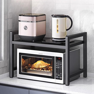 Soporte para Horno de Microondas, Ajustable en Altura y Ancho, Ahorra Espacio, Estante de Almacenamiento, Organizador de Despensa, Venta al Por Mayor de Fábrica - Product Image 1