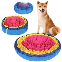Tapis olfactif pour animaux de compagnie, gamelle à alimentation lente, distributeur de nourriture double usage pour chats et chiens, puzzle alimentaire dissimulé, jouet à mâcher stimulant l'énergie, jouet rond pour chien