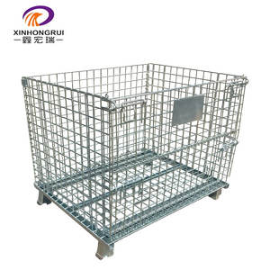 Toptan özelleştirilmiş galvanizli katlanabilir istiflenebilir Mesh palet çelik depolama kafesleri kilitlenebilir Pet Preform depolama tel örgü - Product Image 1