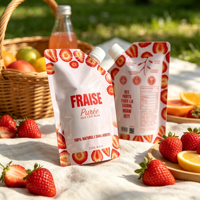 Sachet Doypack Personnalisé Réutilisable en Plastique pour Purée, Jus, Aliments pour Bébé, Lait, Gelée, Gâteaux – Emballage Anti-Odeur