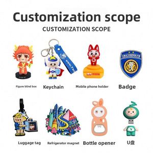 Porte-clés en caoutchouc personnalisé, logo 3D, pendentif dessin animé, personnalisation souple - Product Image 3