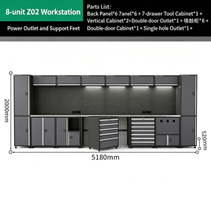 Armoire de rangement pour outils robuste, armoire en acier à double porte avec serrure, étagères réglables pour garage, atelier, réparation automobile - Product Image 1