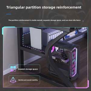 โต๊ะคอมพิวเตอร์อีสปอร์ตทันสมัย ดีไซน์เรียบง่าย สำหรับใช้ในบ้าน สำนักงาน หรือห้องนอน เหมาะสำหรับนักเรียนเขียนหนังสือ หรือทำ<span class=keywords><strong>งาน</strong></span> พร้อมแผงไม้สไตล์โมเดิร์น - Product Image 2