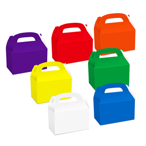 Caja de cartón reciclable de colores brillantes surtidos con asa para pasteles, <span class=keywords><strong>desayunos</strong></span>, dulces y queso - Product Image 1