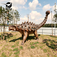 Dinosaure animatronique réaliste grandeur nature en fibre de verre, imperméable et haut de gamme, personnalisé pour les parcs d'aventure intérieurs et extérieurs