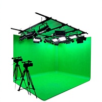 Studio Fotografi Potret Layar Hijau Virtual Berkualitas Tinggi JIXIO dengan Latar Belakang Hijau yang Dicat Semprot dan Dirakit dari Cetakan Pribadi