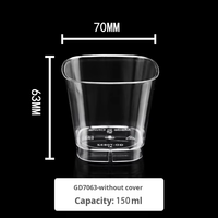 Contenant carré transparent jetable de 150 ml pour tiramisu, en plastique PS injecté, avec couvercles, pour lait, pudding, mousse