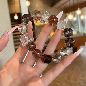 Vintage Mixed Smoky Quartz Rutilated Clear Crystal <b>Bracelet</b> Unisex Irregular Faceted Stone <b>Healing</b> Energy <b>Bracelet</b> Birthday Gift - Product Image 5