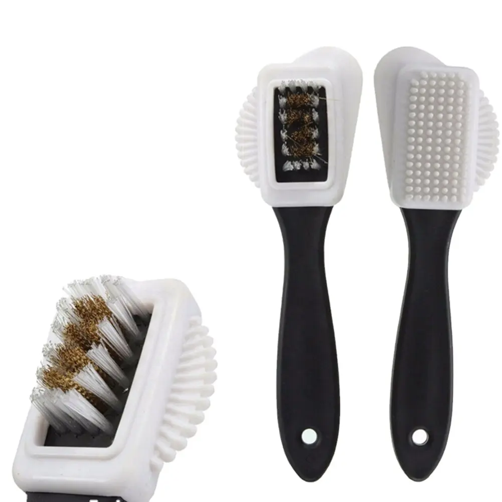 2-Sided Shoe Brush Cleaning Brush Shoes Renovação Cuidados de limpeza Fit para Suede Nubuck Shoes Black Boots S-type Brush Atacado