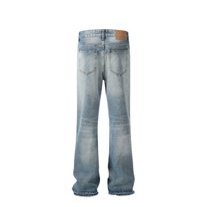 Pantaloni <span class=keywords><strong>Cargo</strong></span> <span class=keywords><strong>Jeans</strong></span> da <span class=keywords><strong>Uomo</strong></span> Personalizzati a Vita Alta Azzurro Chiaro a Zampa con Stampa Casual Primavera Autunno e Stile Distressed Lavato - Product Image 3
