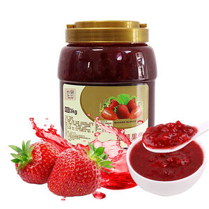 3kg Ingredientes para Bubble Tea con Puré de Frutas en Trozos Grandes, Mermelada de Fresa Fresca, Venta al por Mayor de Fábrica, 6 Tarros/Caja, Premium - Product Image 4