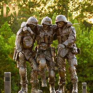 Statue de <span class=keywords><strong>soldat</strong></span> en bronze avec casque, fusil et <span class=keywords><strong>bottes</strong></span>, sculpture commémorative militaire - Product Image 6