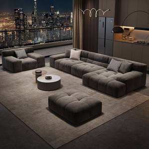 Sofás Modernos para Sala de Estar, Muebles para el Hogar, Sofá Modular de Lujo con Tapicería de Tela, Sofá Esquinero en Forma de L, Sofá Nórdico para Hoteles - Product Image 4