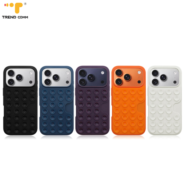 Multi Functional Silicone Phone Case for iPhone 17 with Built-in Card Holder & Strong Suction Grip Colorful Shockproof Case