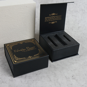 Luxury Custom Matte Black Paperboard <b>Gift</b> <b>Box</b> Gold Logo Featuring <b>Magnetic</b> Sponge UV Coating Gold Foil Embossing Vanishing - Product Image 2