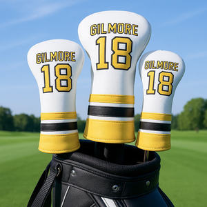 Housse de tête de club de golf en cuir PU élastique, personnalisable, pour driver et bois de golf – Meilleures ventes - Product Image 4