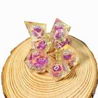 Jeu de dés liquides Polyhedron en feuille d'or, accessoires de jeu de table RGP, dés à noyau liquide en résine D&D, cadeaux