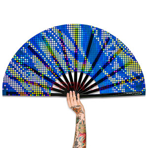 Grand éventail réfléchissant en bambou pliant de 33CM, en Stock, pour les fêtes et Festivals de <span class=keywords><strong>musique</strong></span> EDM, 2022 - Product Image 1