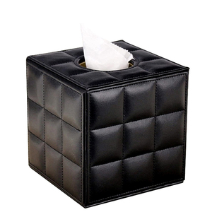 Cover Holder Pu Paper Gold Plated Household With Hotel Logo Leather Tissue Box