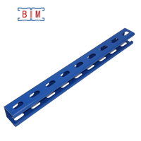 Profilé en C industriel à fentes 1-5/8 x 1-5/8 pouces (41x41x2,5 mm) bleu thermolaqué