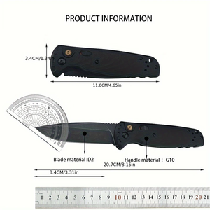 Coltello Pieghevole Stile BM4300 con Lama 9Cr14MoV e Manico G10, Strumento Tattico per Campeggio, Caccia, EDC, OEM, Fai-da-Te - Product Image 5