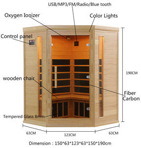 ห้องซาวน่ากลางแจ้งสำหรับ5-6คนถังอบไอน้ำแบบเปียกระบบอินฟราเรดสำหรับใช้ในบ้าน - Product Image 4