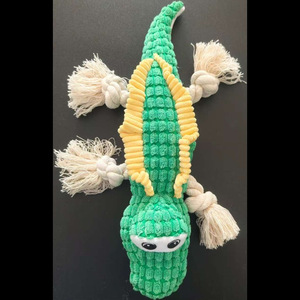 Juguete de Peluche para Perro con Forma de Cocodrilo, de Cuerda de Algodón, Verde, Interactivo, para Cachorros - Product Image 1