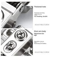 Engsel Baja Profesional 1/2 Inch Tipe Overlay Lengan Pendek Soft Close untuk Pintu Kabinet Face Frame