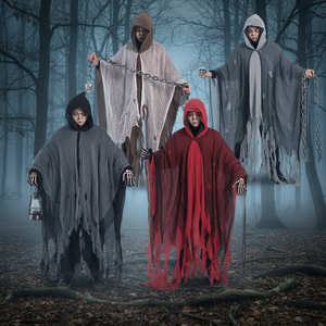 ชุดคลุมซอมบี้ผ้าโพลีเอสเตอร์สำหรับผู้ใหญ่ทุกเพศ สำหรับงานปาร์ตี้ฮาโลวีน 2025 เหมาะสำหรับคอสเพลย์ตัวละครอนิเมะธีมความตาย - Product Image 3