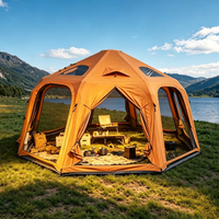 Nouvelle tente de camping gonflable automatique ronde kaki populaire pour le glamping en plein air