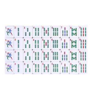 34mm Bamboo Grain <b>Melamine</b> Mahjong <b>Set</b> 144Pcs Full Arabic Number English Version - Product Image 4