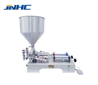 Machine de remplissage automatique commerciale à double tête de 50 à 500 ml pour boissons, miel, beurre de cacahuète, crème, shampoing, à entraînement pneumatique