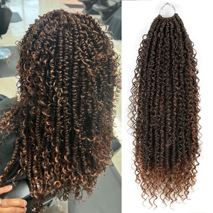 <span class=keywords><strong>Passion</strong></span> Twist Water Wave Crochet Hair Rizado Trenzado Cabello Bohe Crochet Trenzas diosa marrón pasión rizo giro extensión del cabello - Product Image 1