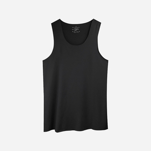 Camiseta sin mangas de seda helada transpirable y ligera para hombre con logo personalizable, cuello redondo, ideal para deportes de verano, camiseta interior de capa base. - Product Image 6