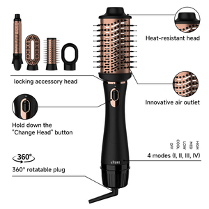 Brosse à air chaud 5 en 1 avec revêtement <span class=keywords><strong>c</strong></span>éramique, sèche-cheveux 1200W, volumateur, peigne coiffant pour la maison et le salon - Product Image 3