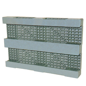 Lxwxh 1200x800X150มม. ขนาดต่ำสุดพาเลทพลาสติกสีเทาขนาดยุโรปมี3แผ่นและขอบปลอดภัย - Product Image 2