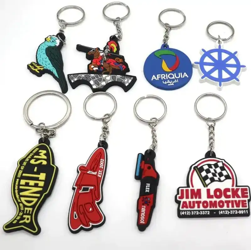 Promotional Double Sided 2D 3D Soft PVC Rubber Motorcycle Plastic Keychains Racing Jacket Plastic Key Chains Custom Logo